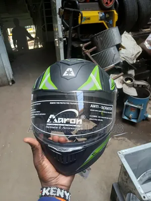 Aaron Full Helmet - Green and Black Riding Helmet