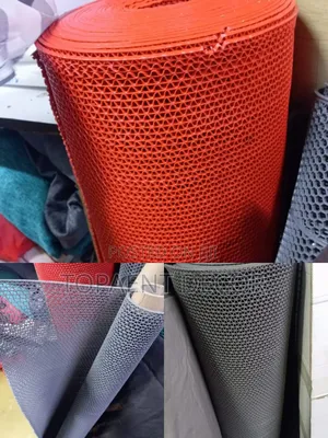 Grey and Red Perforated PVC Bathroom Non Slip Mats