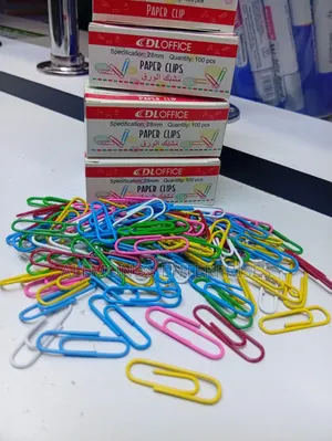 A Packet of Plastic Coloured Paper Clip 28mm- 100 Clips