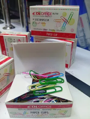 A Packet of Plastic Coloured Paper Clip 33mm - 100clips
