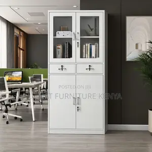 Stylish Half Glass Document Cabinet