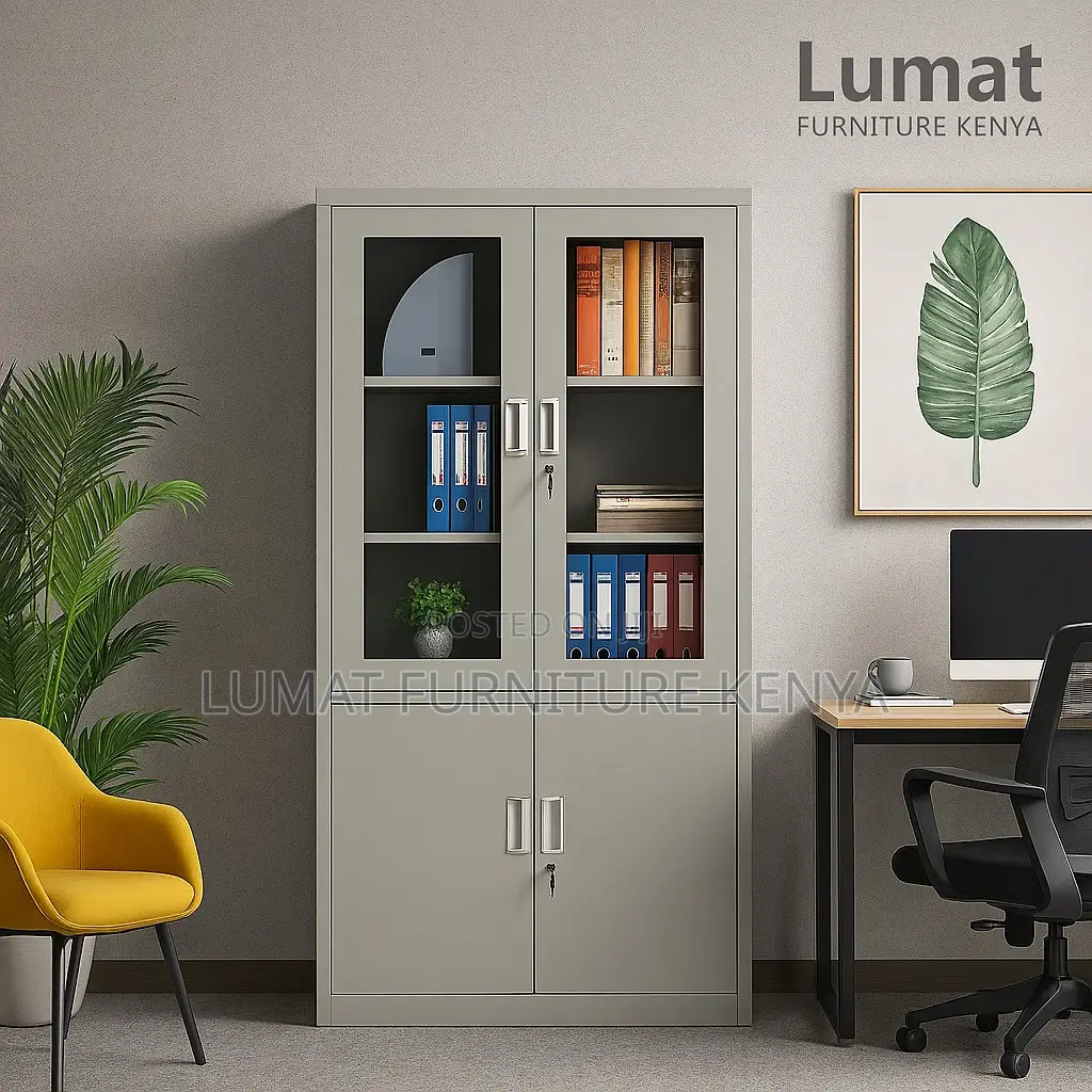 Stylish Half Glass Document Cabinet
