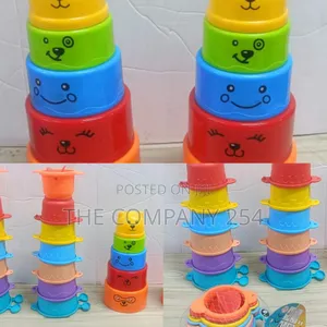 Multicolored Stacking Cups. Developmental Learning Skills.