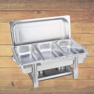 Triple Tray Stainless Steel Chafing Dish Buffet Food Warmer Set