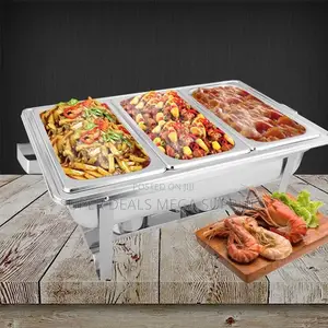 Triple Tray Buffet Food Warmer Stainless Steel Catering Chafing Dish