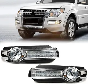 Pajero 2015-2019 Foglight Covers With Day Running Lights.