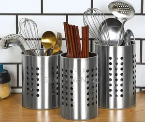 * Stainless Steel Cutlery Holder Spoons Chopsticks Kitchen Organiser