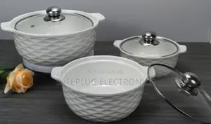 Set of 3 White Soup Pots Different Sizes – Ideal for Soup, Stew, Sauce