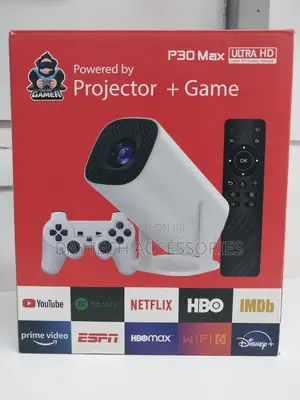 P30 Max Ultra Hd Projector With 3d Gaming - 2 Wireless Controllers.