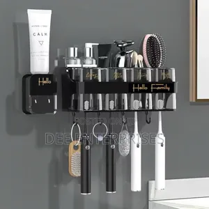 Toothbrush Holder /Toothpaste Dispenser With 4 Cups