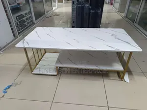 White Executive Marble Effect Coffee Table