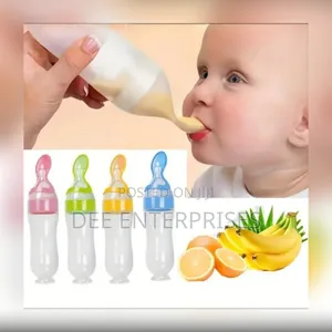 Soft Silicone Baby Feeding Bottle With Spoon Tip