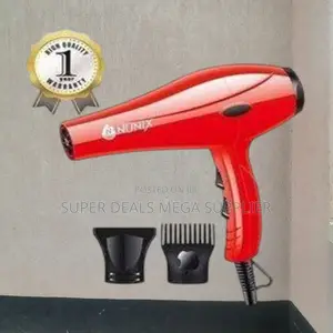 Nunix Hd01 Red Blow Dryer With Heat Settings for Fast Styling
