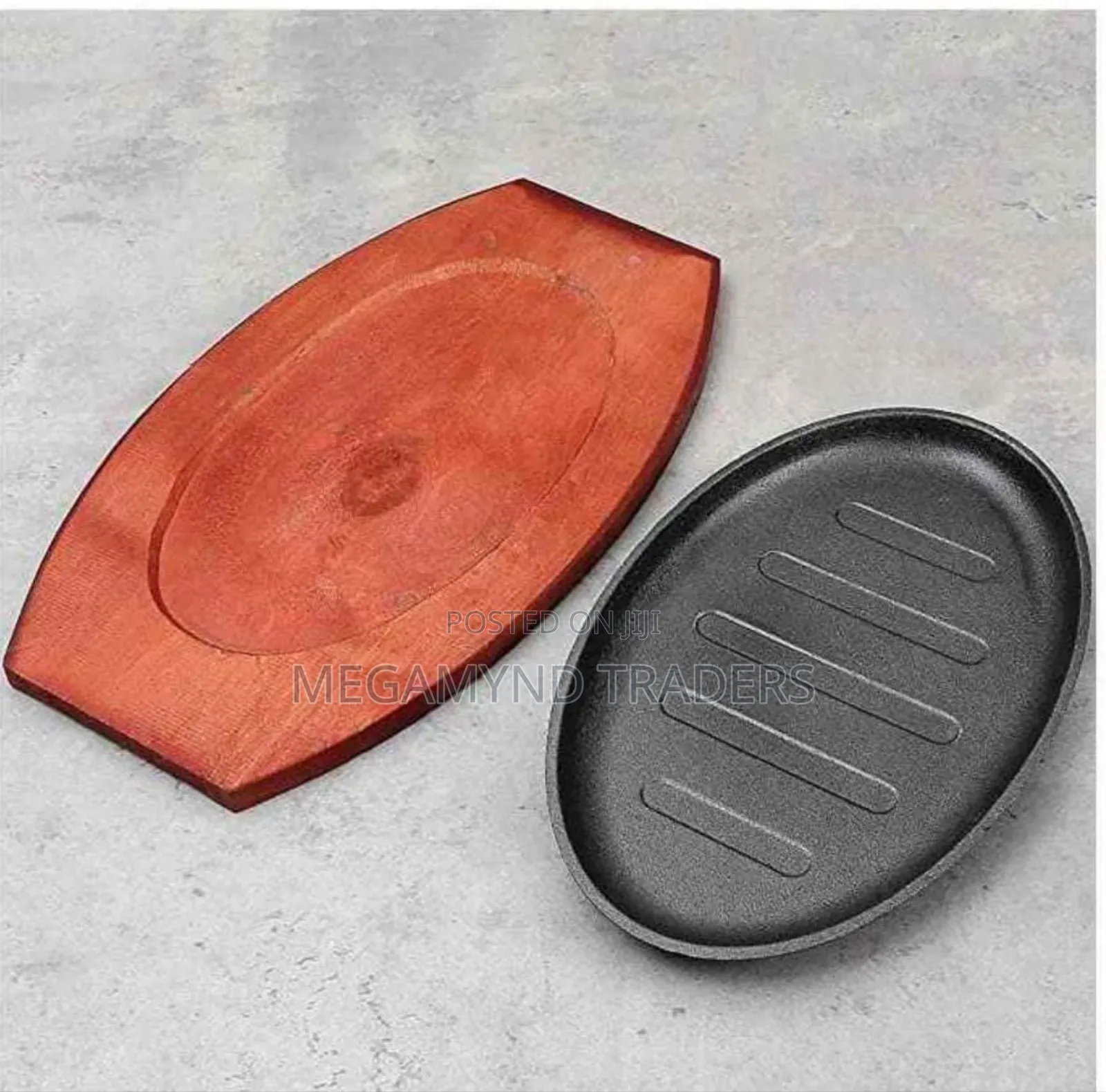 Sizzling Plate / Steak Plate With Wooden Holder