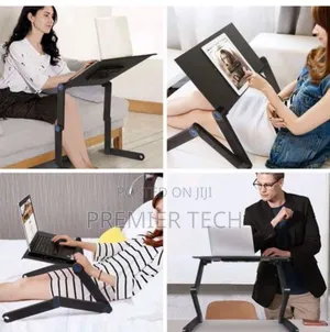 Foldable Metallic Laptop Stand With Mouse Pad and Fan