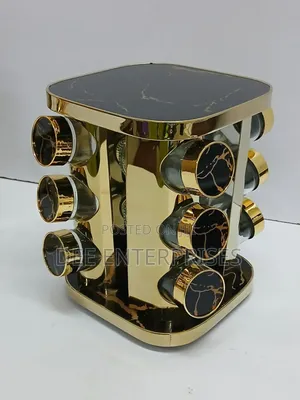 Rotating Spice Rack With 12 Glass Jars Each 100ml