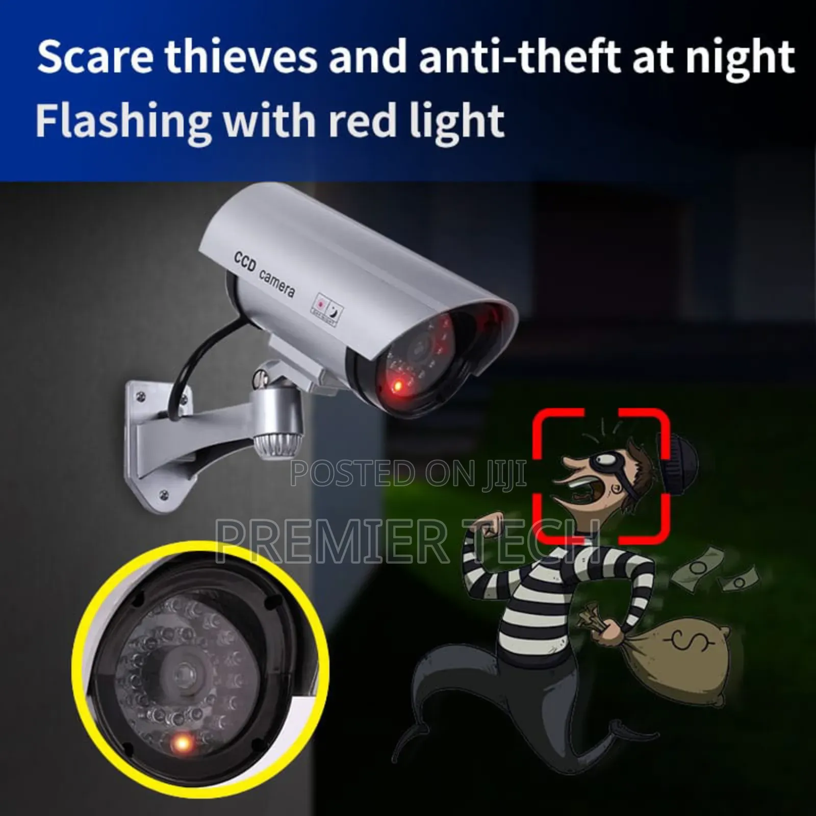 Dummy Wireless Camera Plastic Fake CCTV Camera With Simulation