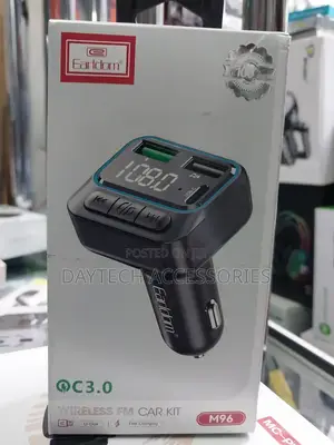 Earldom M96 Car Charger and Wireless Fm Car Kit Adapter.