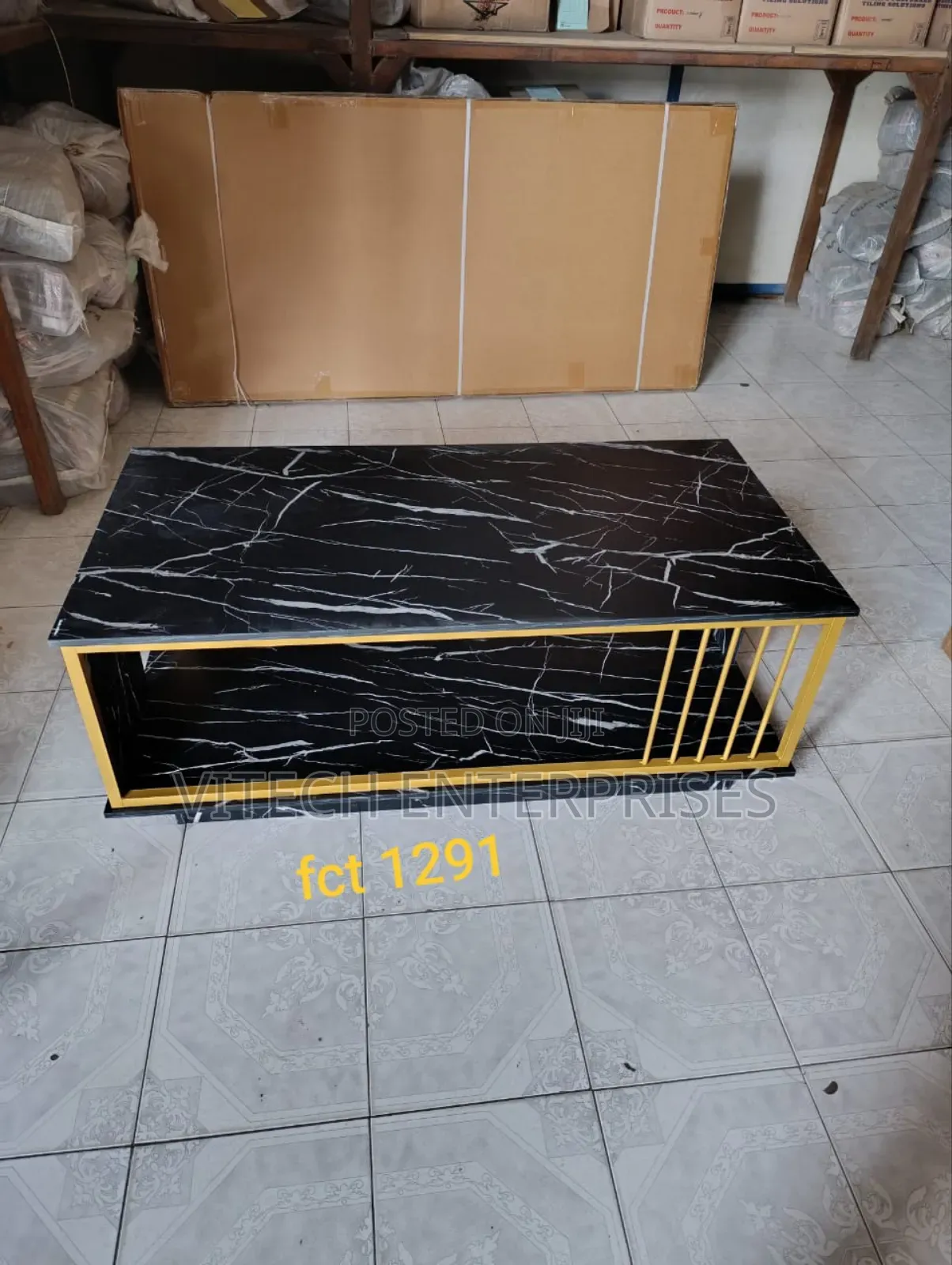 Marble Coffee Table Black