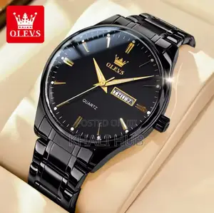 Olevs Gents Watch Olevs Black Gents Metallic Watch #6898
