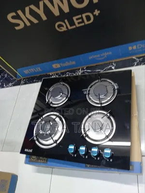Bolesi Built in Hob 4 Gas Cooker Black With Glass(Wok)