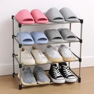 Durable 4-Layer Shoe Rack – Space-Saving Metal Pipe Shoe Organizer