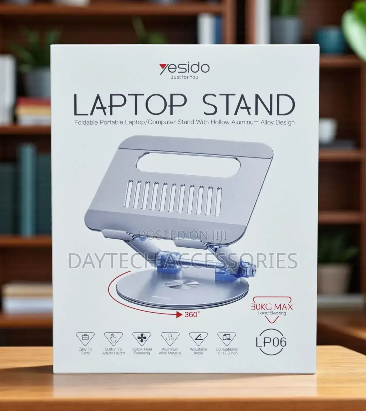 Yesido Lp06 Foldable Laptop Swivel Stand (Silver)
