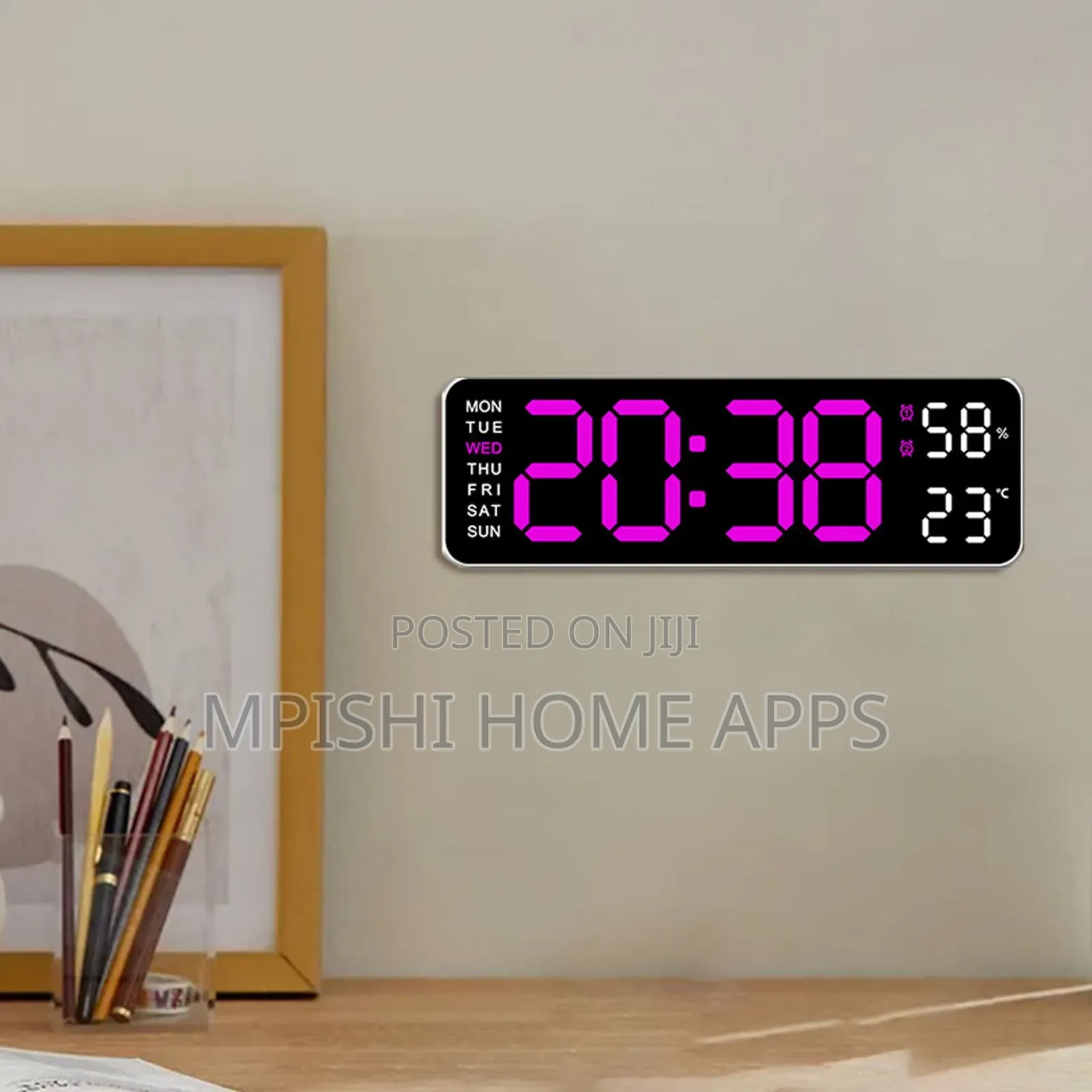 Digital Wall Clock 28cm × 9cm