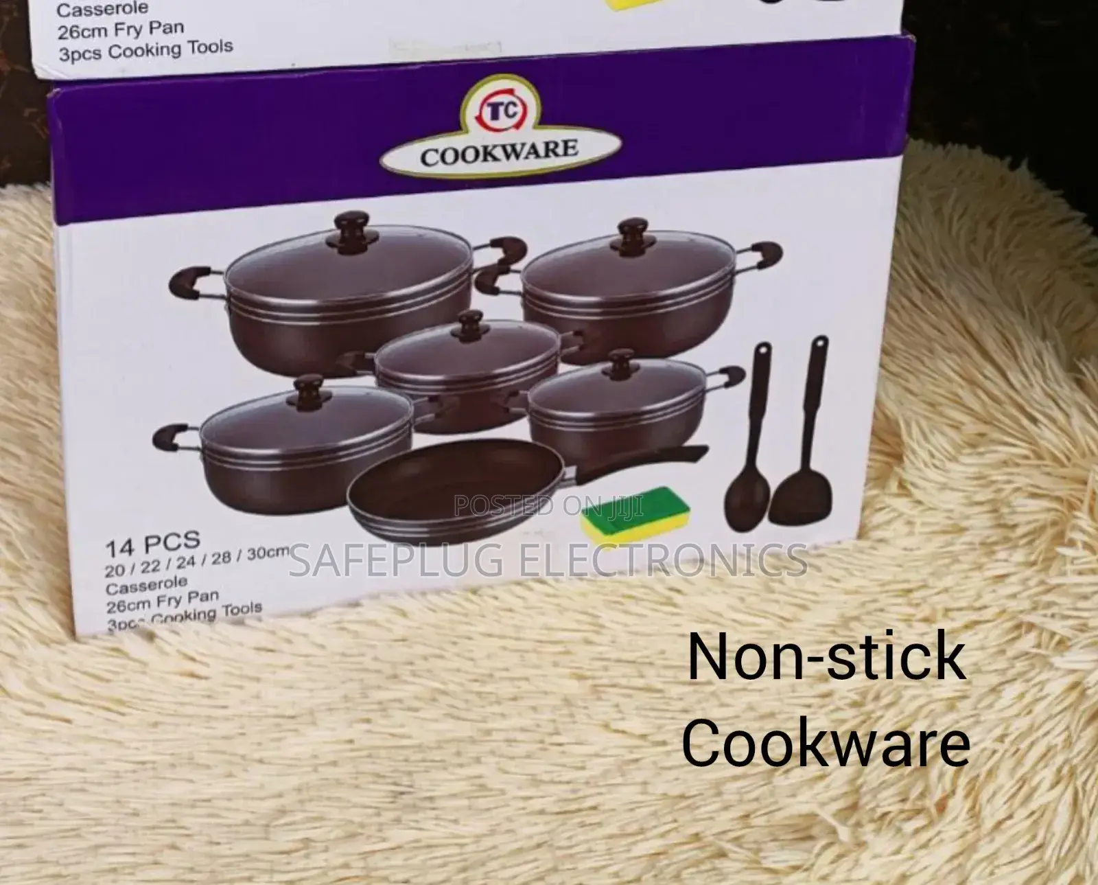 Tc 14 Pieces Non-Stick (Black) Coated Cooking Pot/ Sufuria Sets
