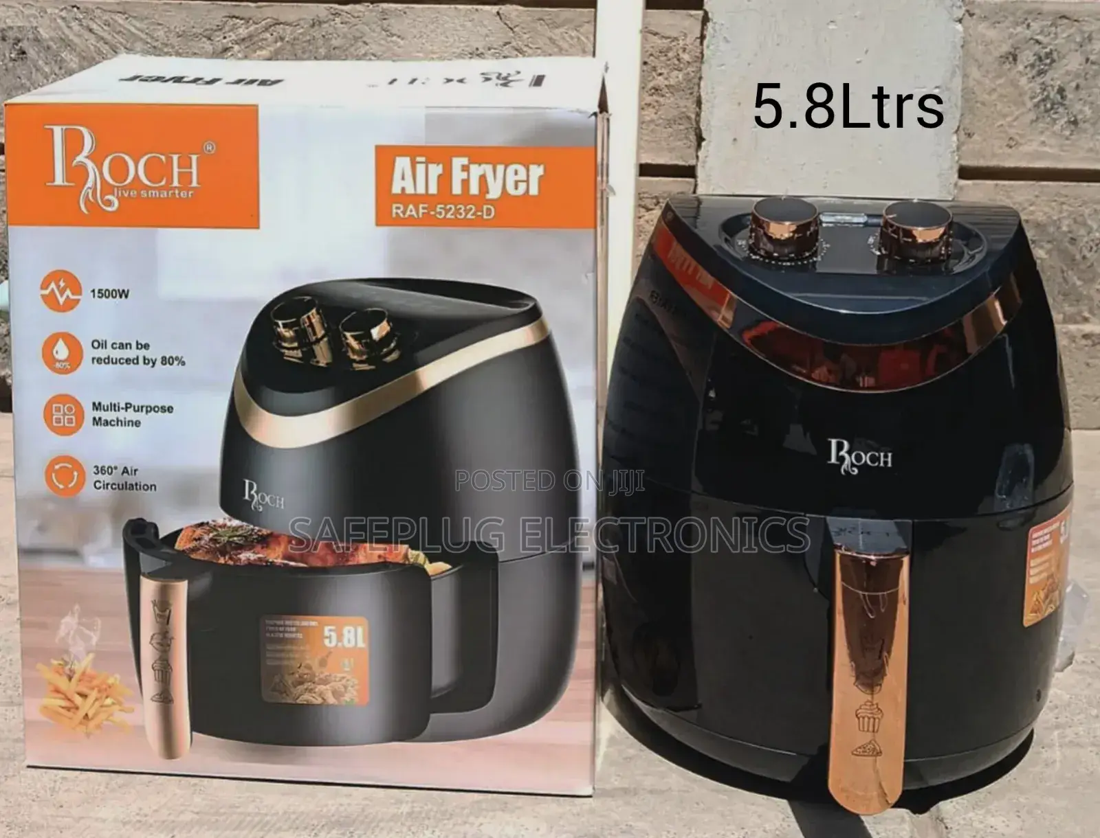 6 Litres Roch Airfryer - 1500watts Multi-Purpose Machine