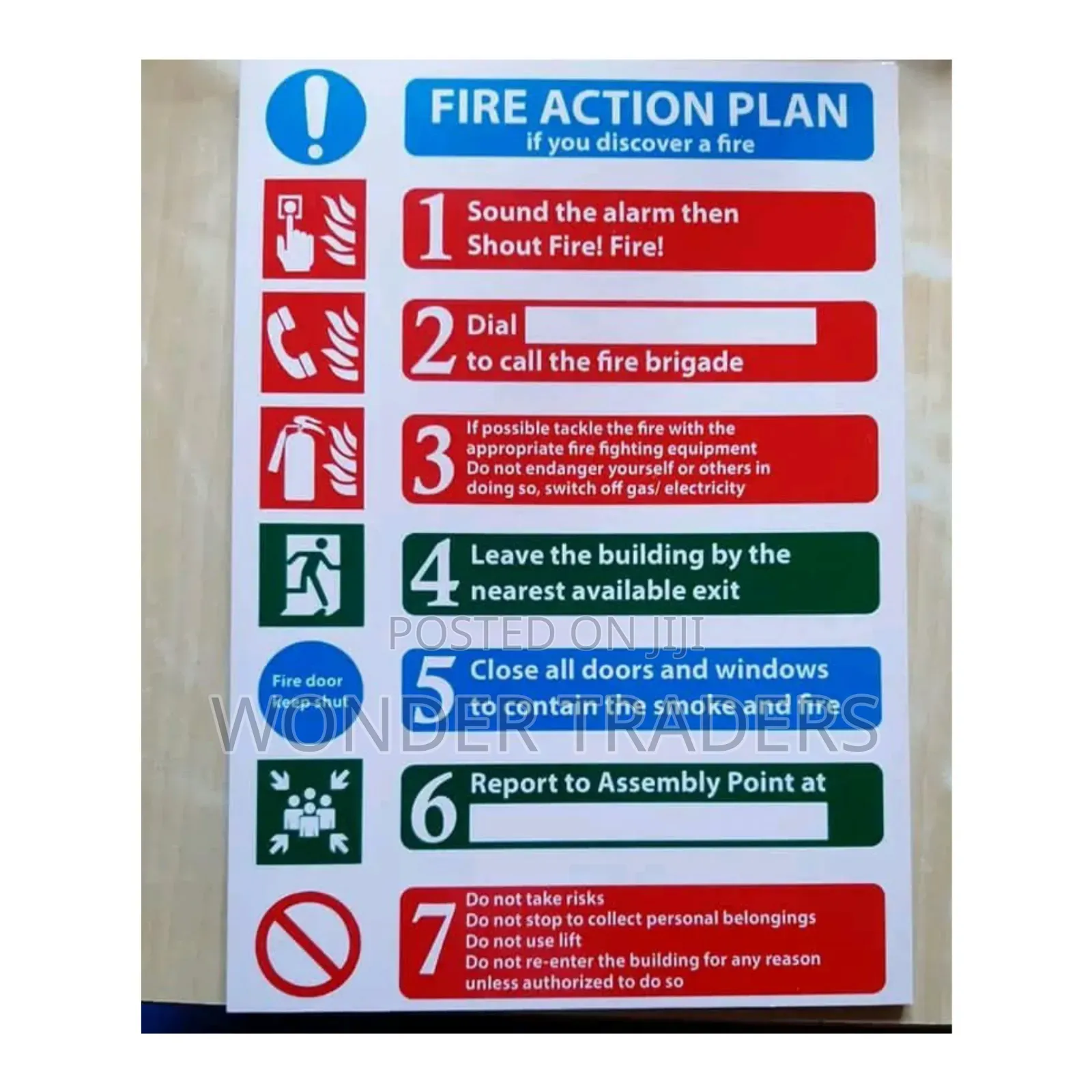 Fire Action Plan Sign