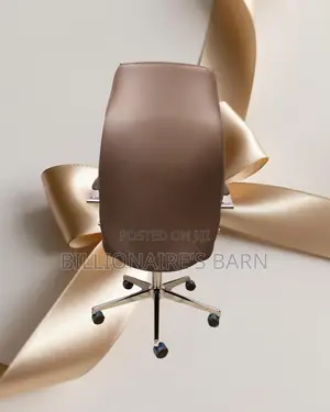 Brown Executive Leather Office Chair | Orthopedic Lumbar Support