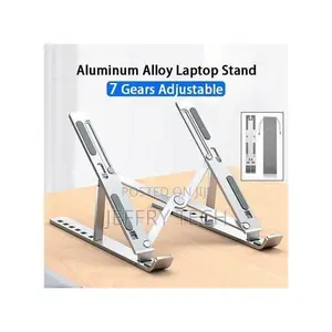 White Label Adjustable Aluminum Laptops Stand - Silver