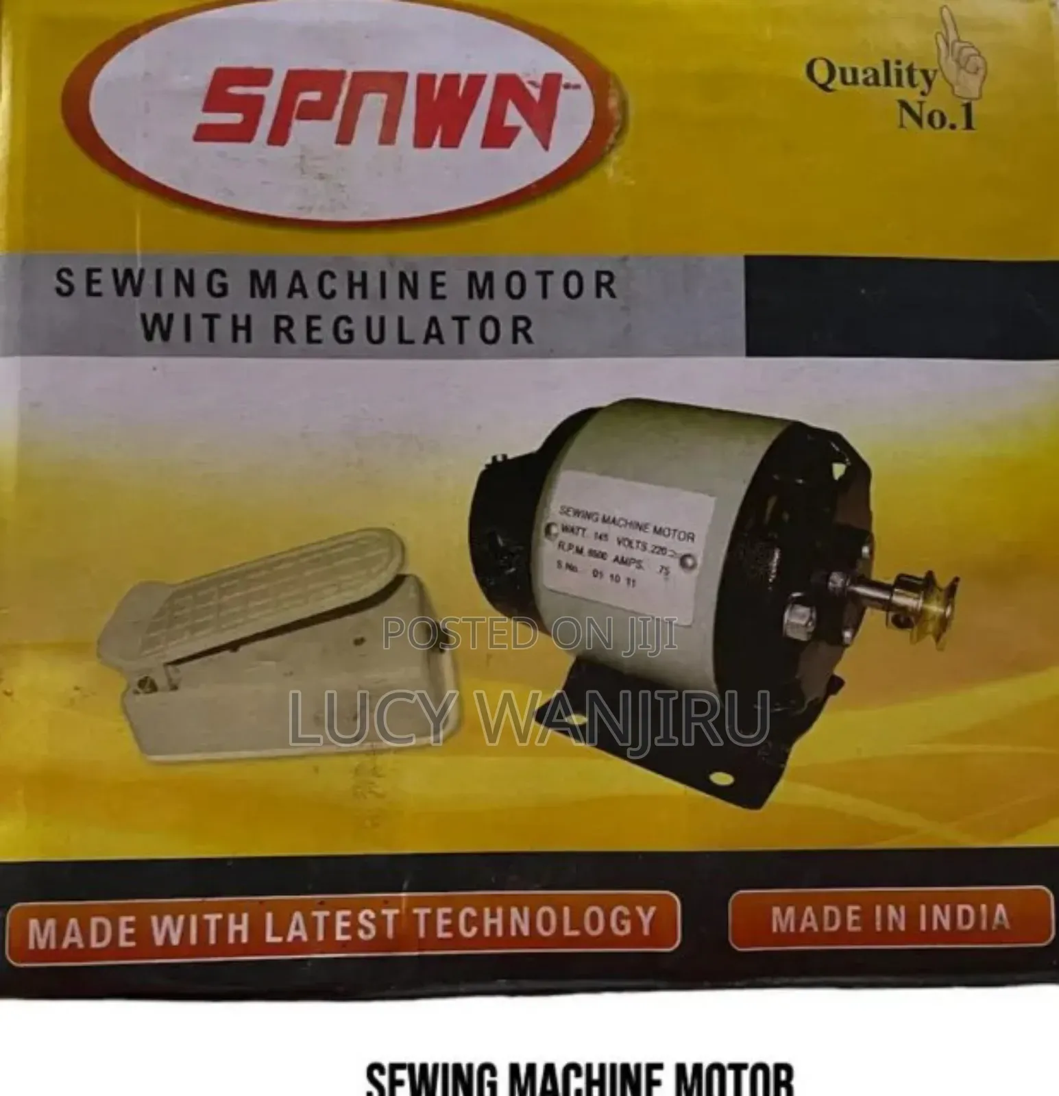 Sewing Machine Motor With Regulator