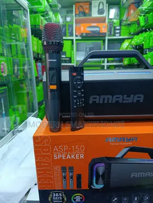 Amaya Asp-150 Bluetooth Speaker 150w High-Power Karoke 2 Microphones