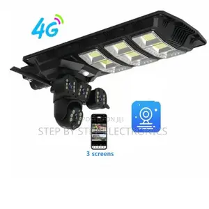 Outdoor 450w Led Solar Street Lamp With Triple Lens PTZ Camera