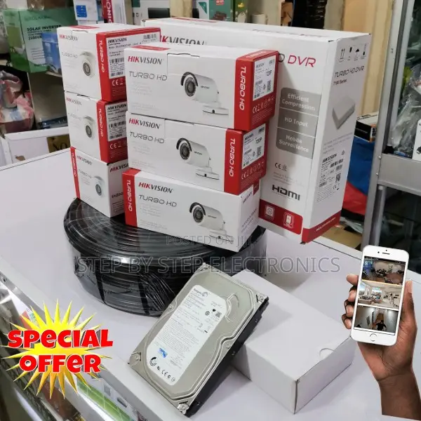 Hikvision 6 Cameras 1080p 2megapixel CCTV Kit Complete Security System