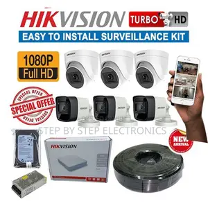 Hikvision 6 Cameras 2mp 1080p Full Hd CCTV Kit With DVR and 500gb HDD