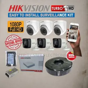 Hikvision 6 Camera 2mp Security Kit With 8ch DVR + 500gb Hard Drive