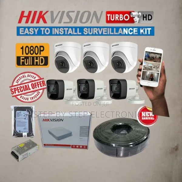 Hikvision 6 Camera 2mp Security Kit With 8ch DVR + 500gb Hard Drive
