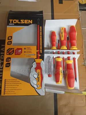 Tolsen 6-Piece Vde Insulated Screwdriver Set, Model Number 38013.