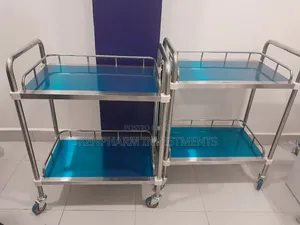 Instrument Trolley, Medicine Trolley, 2 Shelf