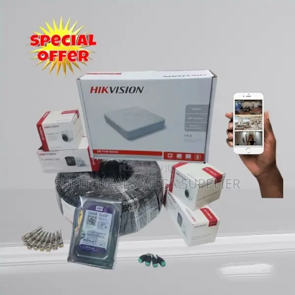 Hikvision 4 Camera Night Vision 2mp 1080p CCTV DVR Kit With 500gb