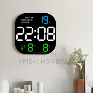 Square Digital Wall Clock 23cm × 23cm