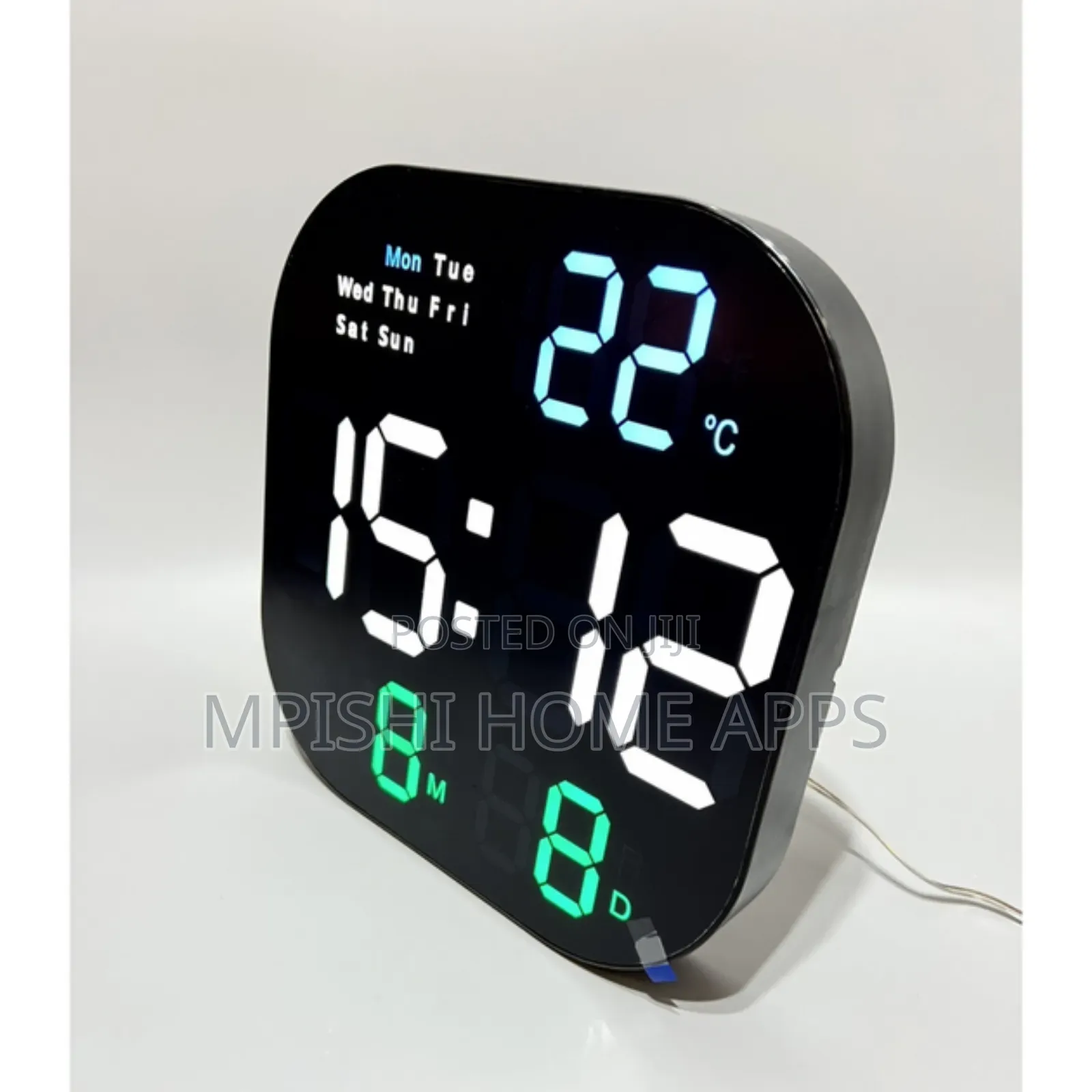 Square Digital Wall Clock 23cm × 23cm