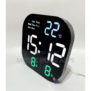 Square Digital Wall Clock 23cm × 23cm