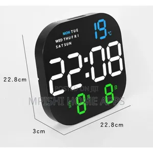 Square Digital Wall Clock 23cm × 23cm