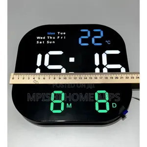 Square Digital Wall Clock 23cm × 23cm