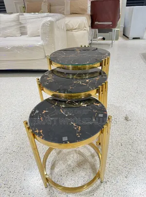 3in1 Executive Pure Marble Coffee Table Black