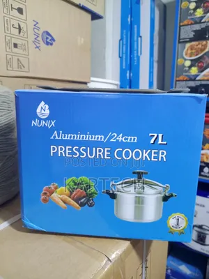 Nunix 7l Aluminium Pressure Cooker – 24cm, Durable Fast Cooking